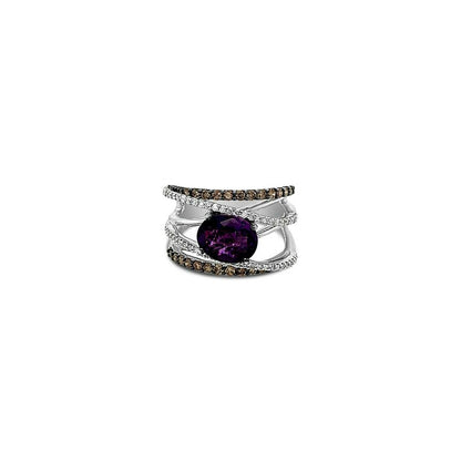 LeVian Amethyst Ring 2 1/8 cts Purple Band in 14K White Gold Size 7 - BirthStone.com