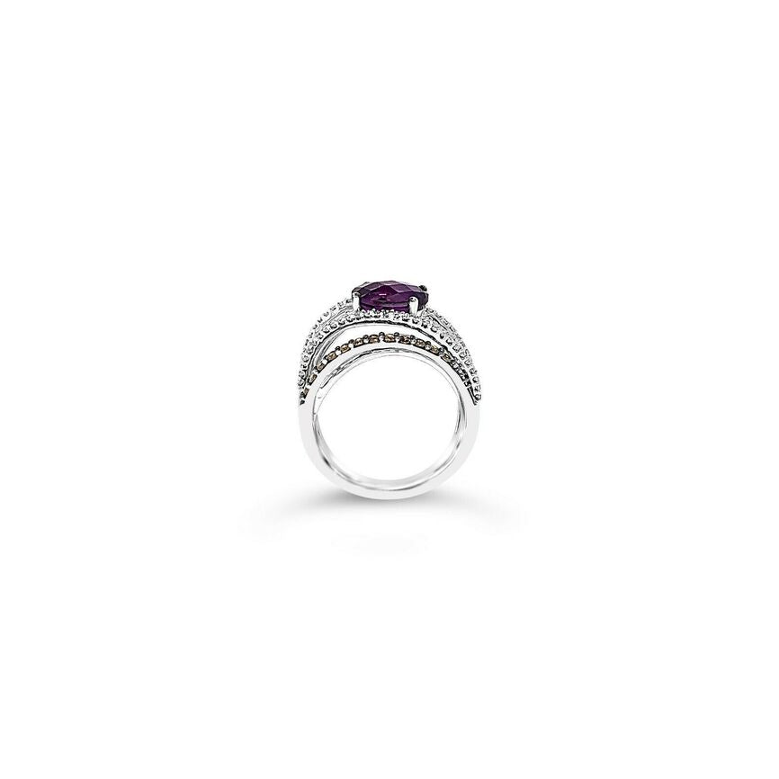 LeVian Amethyst Ring 2 1/8 cts Purple Band in 14K White Gold Size 7 - BirthStone.com