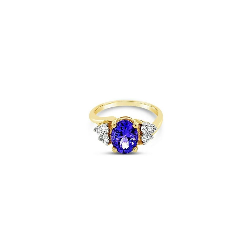 2 1/4 cts Blue Tanzanite and Diamond Ring in 14K Yellow Gold by Le Vian - BirthStone.com