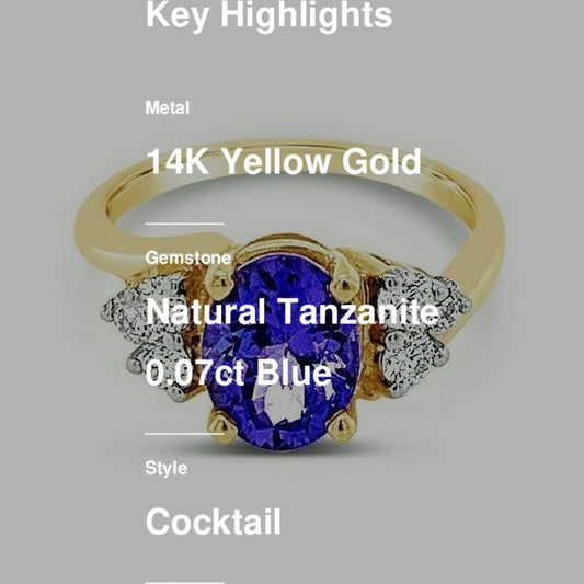 2 1/4 cts Blue Tanzanite and Diamond Ring in 14K Yellow Gold by Le Vian