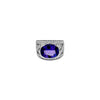 LeVian 14K White Gold Blue Tanzanite Round Diamond Classic Pretty Cocktail Ring