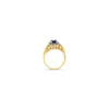 LeVian 14K Yellow Gold Blue Purple Tanzanite Round Diamond Cocktail Floral Ring