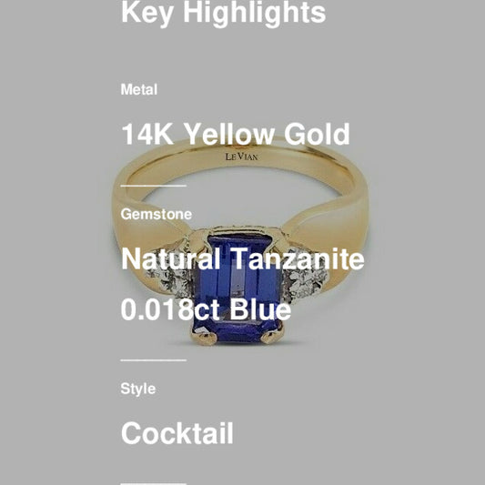 1 7/8 cts Blue Tanzanite Ring in 14K Yellow Gold by Le Vian