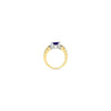 LeVian 18k Two Tone Gold Blue Purple Tanzanite Round Diamond Cocktail Ring