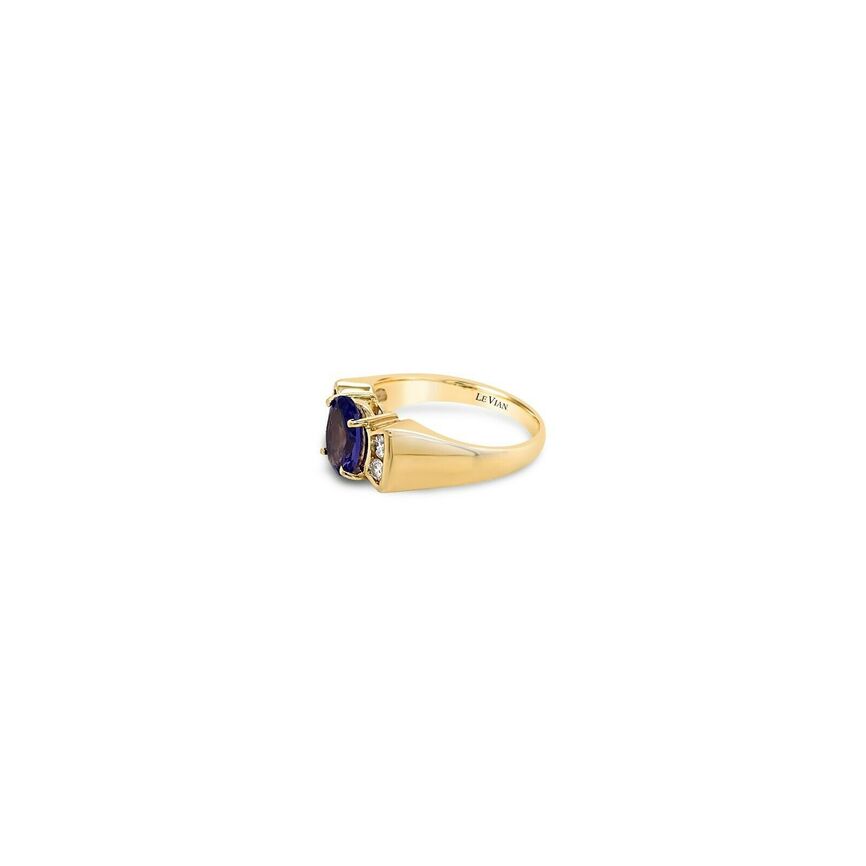 1 1/8 cts Blue Tanzanite and Diamond Ring in 14K Yellow Gold by Le Vian - BirthStone.com