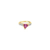 LeVian 14K Yellow Gold Pink Sapphire Gemstone Round Diamond Cocktail Ring