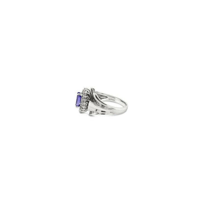 1 cts Blue Tanzanite and Diamond Ring in 14K White Gold by Le Vian - BirthStone.com