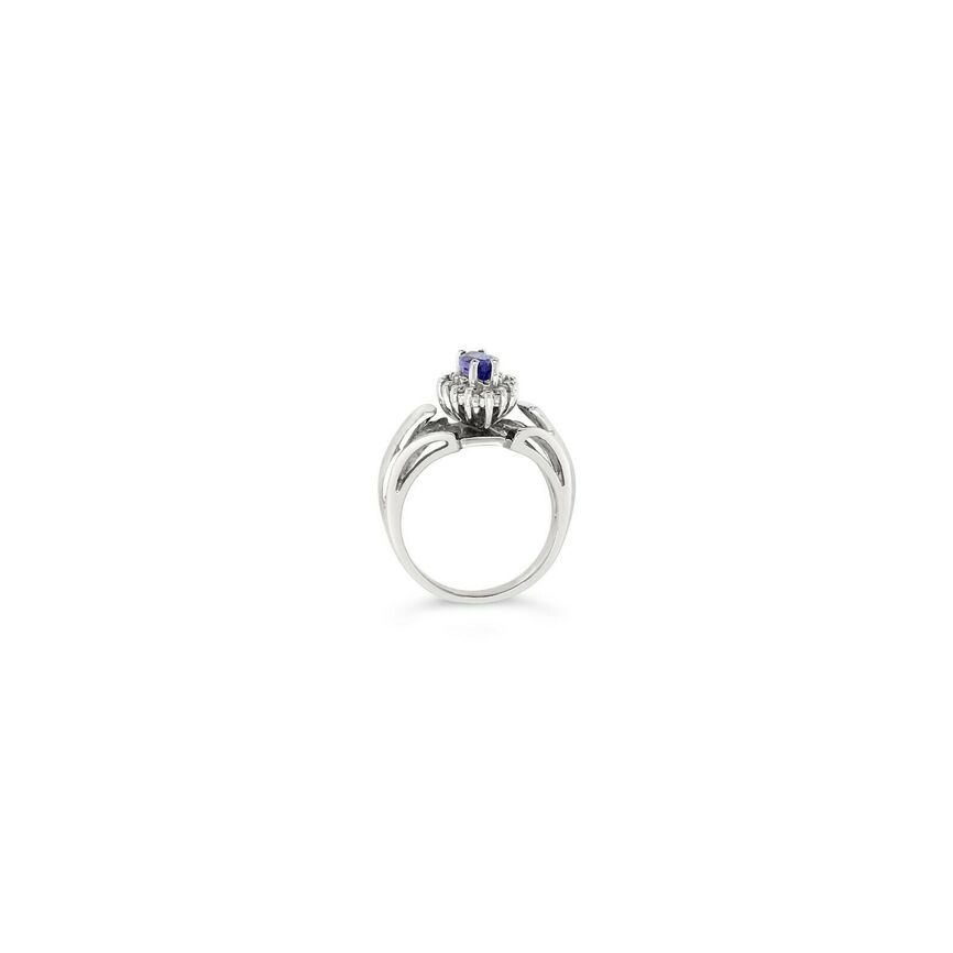 1 cts Blue Tanzanite and Diamond Ring in 14K White Gold by Le Vian - BirthStone.com