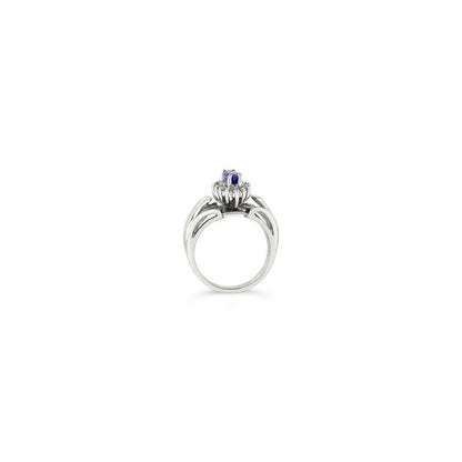 1 cts Blue Tanzanite and Diamond Ring in 14K White Gold by Le Vian - BirthStone.com