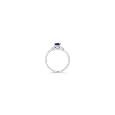 LeVian 14K White Gold Blue Tanzanite Gemstone Baguette Diamond Cocktail Ring