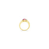 LeVian 14K Yellow Gold Pink Sapphire Gemstone Round Diamond Classy Cocktail Ring