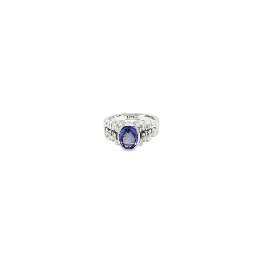 1 1/8 cts Blue Tanzanite and Diamond Ring in 14K White Gold by Le Vian - BirthStone.com