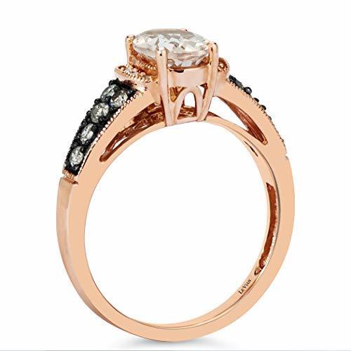 1 1/8 cts Pink Morganite and Diamond Ring in 14K Rose Gold by Le Vian - BirthStone.com