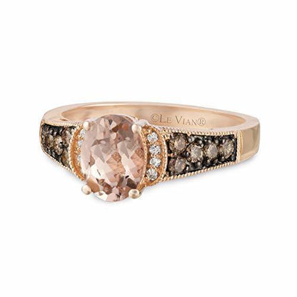 1 1/8 cts Pink Morganite and Diamond Ring in 14K Rose Gold by Le Vian - BirthStone.com