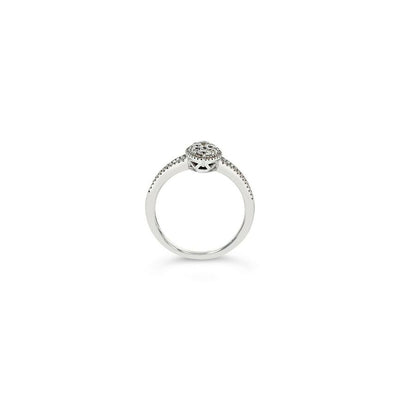 LeVian 14K White Gold Round Diamond New Beautiful Classic Cluster Cocktail Ring