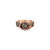 LeVian 14K Rose Gold Round Chocolate Brown Diamond Cluster Gladiator Buckle Ring