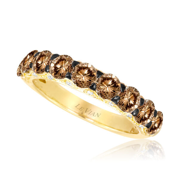 LeVian Ring Chocolate Diamond Band in 14K Yellow Gold 1 2/3 cts Size 7 - BirthStone.com