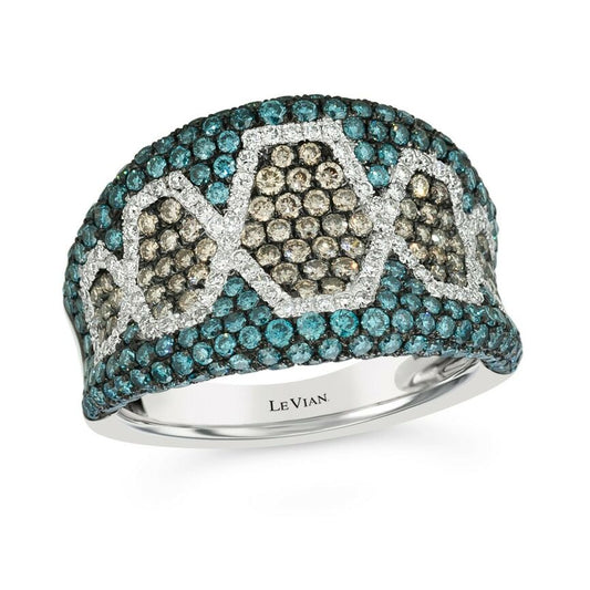 LeVian Ring White Diamond Band in 14K White Gold 2 cts Size 7 - BirthStone.com