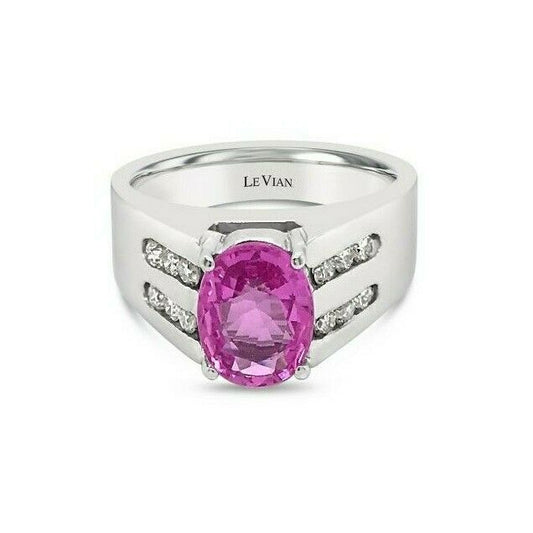 2 1/8 cts Pink Sapphire Ring in 14K White Gold by Le Vian - BirthStone.com