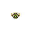 LeVian Ring Peridot Chocolate Diamonds Vanilla Diamonds 14K Honey Gold Size 10.5