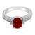 LeVian 14K Red Fire Opal Gemstone Round Diamond Classic Beautiful Cocktail Ring