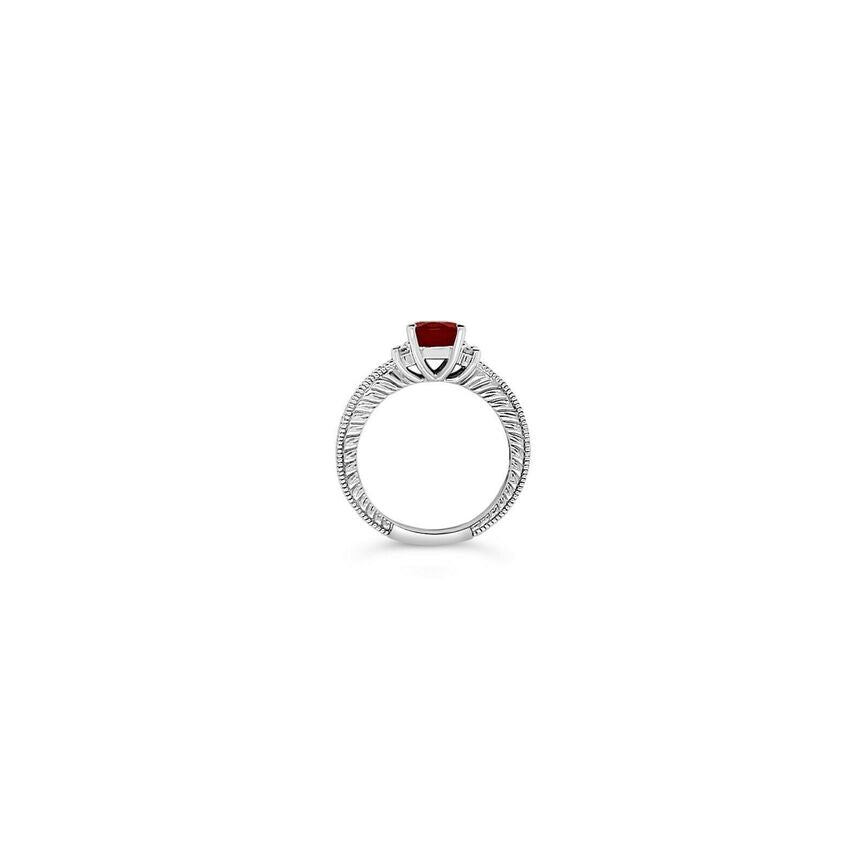 1 cts Red Fire Opals and Diamond Ring in 14K White Gold by Le Vian - BirthStone.com