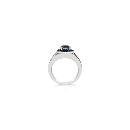 2 cts Blue Topaz and Diamond Ring in 14K White Gold by Le Vian - BirthStone.com