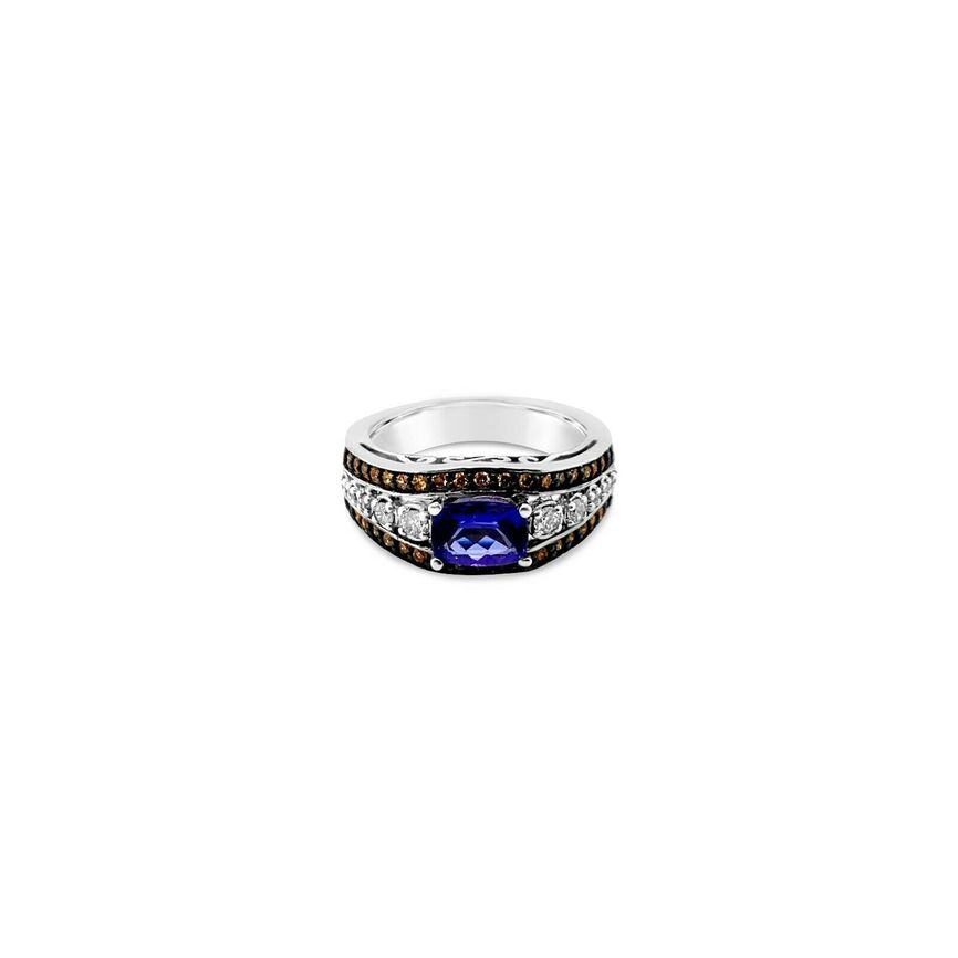 1 1/2 cts Blue Tanzanite and Diamond Ring in 14K White Gold by Le Vian - BirthStone.com