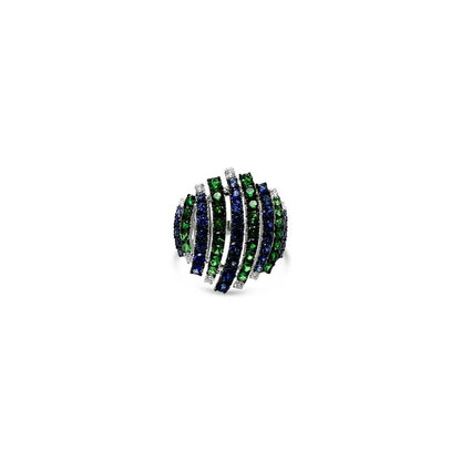 LeVian® Ring Blueberry Sapphire™ Green Garnet Vanilla Diamonds® 18K White Gold