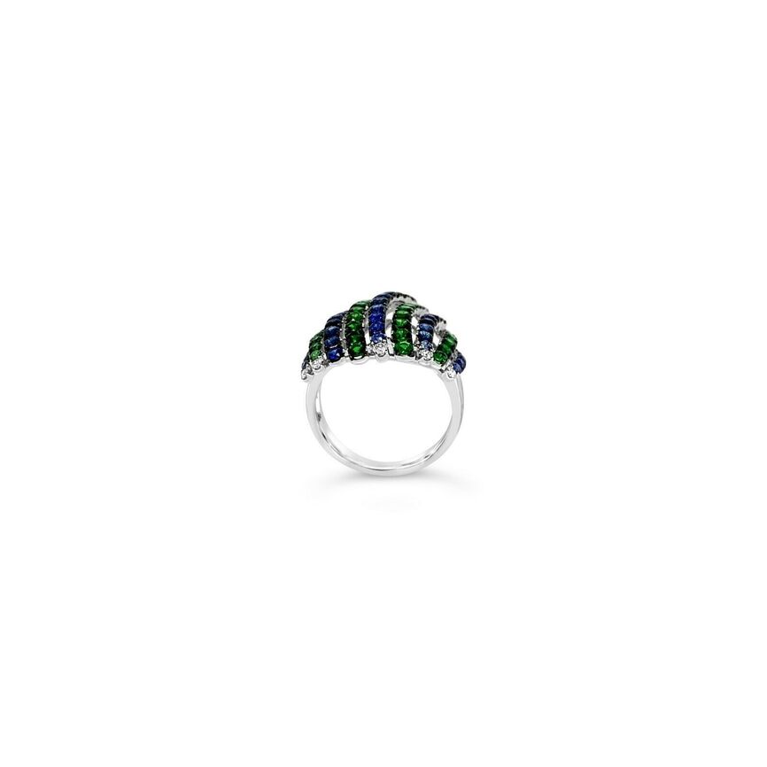 LeVian® Ring Blueberry Sapphire™ Green Garnet Vanilla Diamonds® 18K White Gold