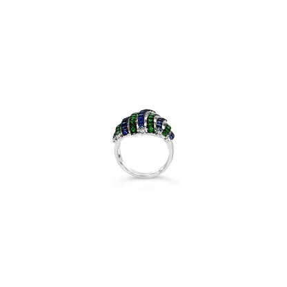 LeVian® Ring Blueberry Sapphire™ Green Garnet Vanilla Diamonds® 18K White Gold