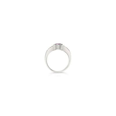LeVian 18K White Gold Blue & Pink Sapphire Round Diamond Bezel Cocktail Ring