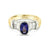 LeVian 18K Two Tone Gold Blue Purple Oval Tanzanite Baguette Diamond Classy Ring