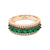 LeVian 14K Rose Gold Emerald Gemstone Round Diamond Multi Stone Ring Size 6.75