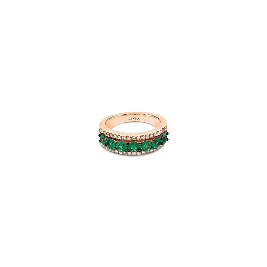 3/4 cts Green Emerald and Diamond Ring in 14K Rose Gold by Le Vian - BirthStone.com