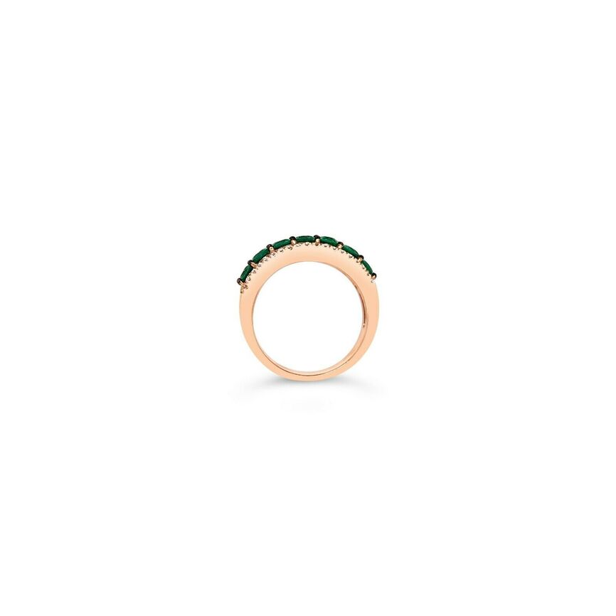 3/4 cts Green Emerald and Diamond Ring in 14K Rose Gold by Le Vian - BirthStone.com