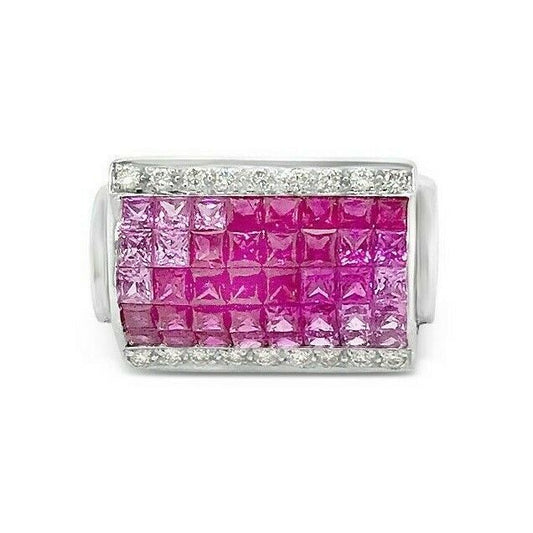 2 cts Pink Sapphire and Diamond Ring in 14K White Gold by Le Vian - BirthStone.com