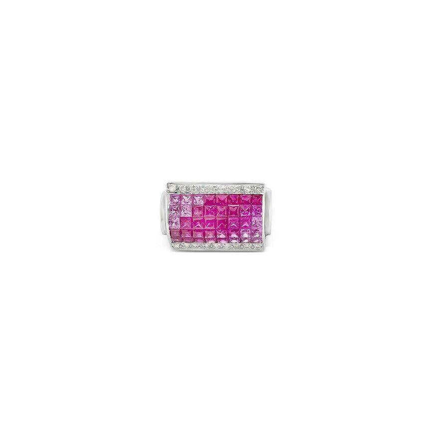 2 cts Pink Sapphire and Diamond Ring in 14K White Gold by Le Vian - BirthStone.com