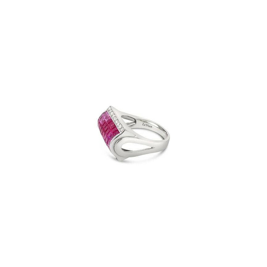 2 cts Pink Sapphire and Diamond Ring in 14K White Gold by Le Vian - BirthStone.com