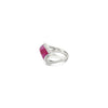 LeVian 14K White Gold Pink Sapphire Red Ruby Diamond Cluster Cocktail Ring