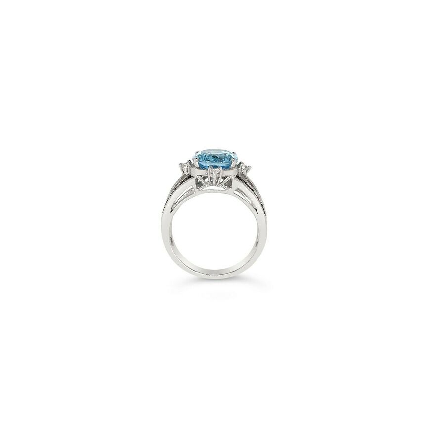 4 1/3 cts Blue Topaz and Smoky Quartz Ring in 14K White Gold by Le Vian - BirthStone.com