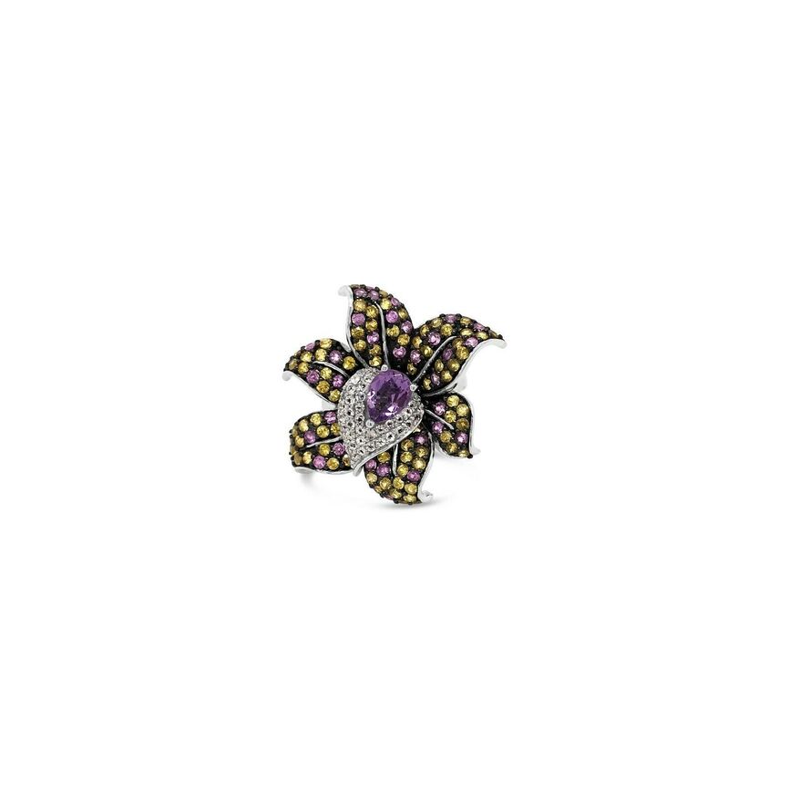 3 cts Purple Amethyst and Sapphire Ring in 14K White Gold by Le Vian - BirthStone.com