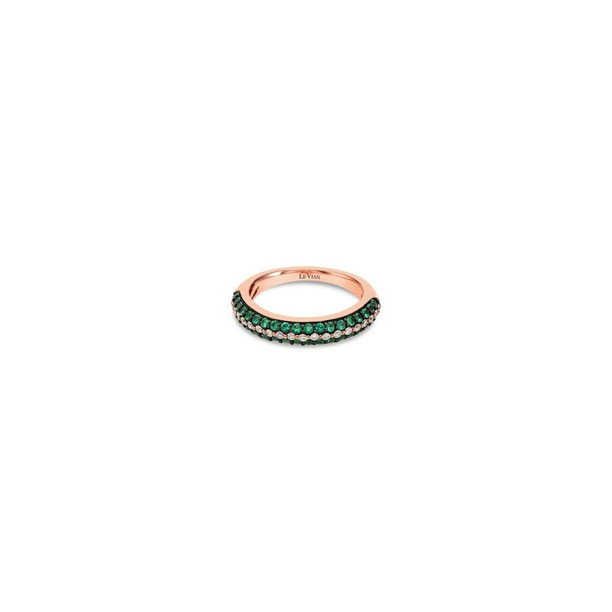 1/2 cts Green Emerald and Diamond Ring in 14K Rose Gold by Le Vian - BirthStone.com