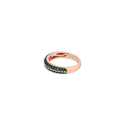 1/2 cts Green Emerald and Diamond Ring in 14K Rose Gold by Le Vian - BirthStone.com