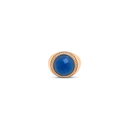 1/4 cts Blue Agate and Diamond Ring in 14K Rose Gold by Le Vian - BirthStone.com