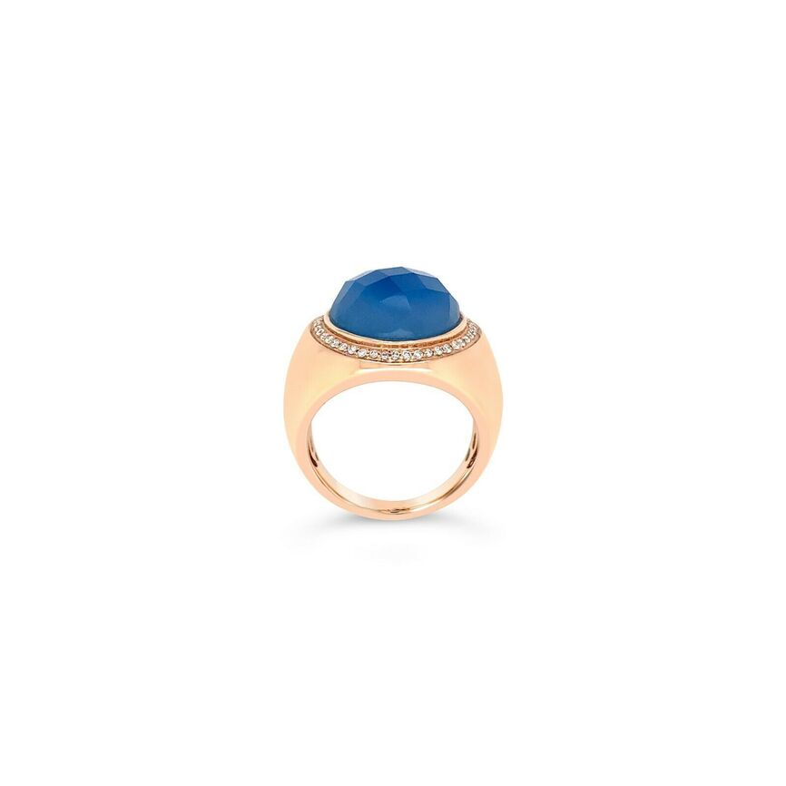 1/4 cts Blue Agate and Diamond Ring in 14K Rose Gold by Le Vian - BirthStone.com