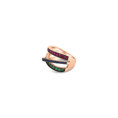 1 cts Red Ruby and Sapphire Ring in 14K Rose Gold by Le Vian - BirthStone.com