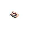 LeVian 14K Rose Gold Sapphire Emerald Ruby Fancy Classic Crossover Cocktail Ring