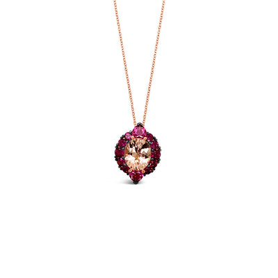 Le Vian® Pendant - Morganite, Rhodolite 14K Strawberry Gold®