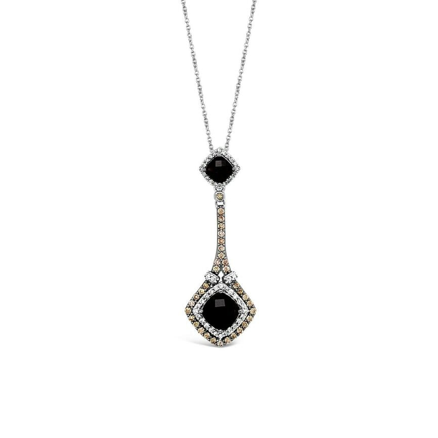 2 3/8 cts Brown Smoky Quartz and Diamond Necklace in 14K White Gold by Le Vian - BirthStone.com